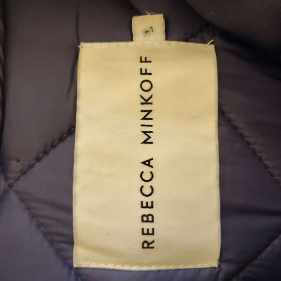 Rebecca Minkoff Navy Diamond Quilted Wrap-Style Jacket. Size L - Picture 9 of 11